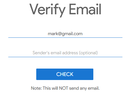 verify email address without sending email